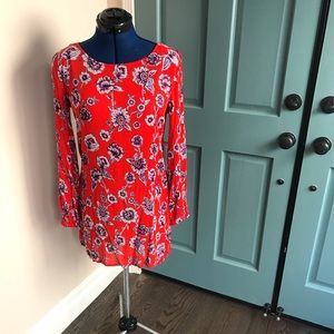 Billabong Red, White, and Blue Floral Dress